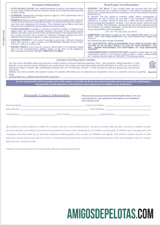 Extrato de hipoteca do PayPal nos EUA em formatos Word e PDF, 3 páginas 3 exemplo real